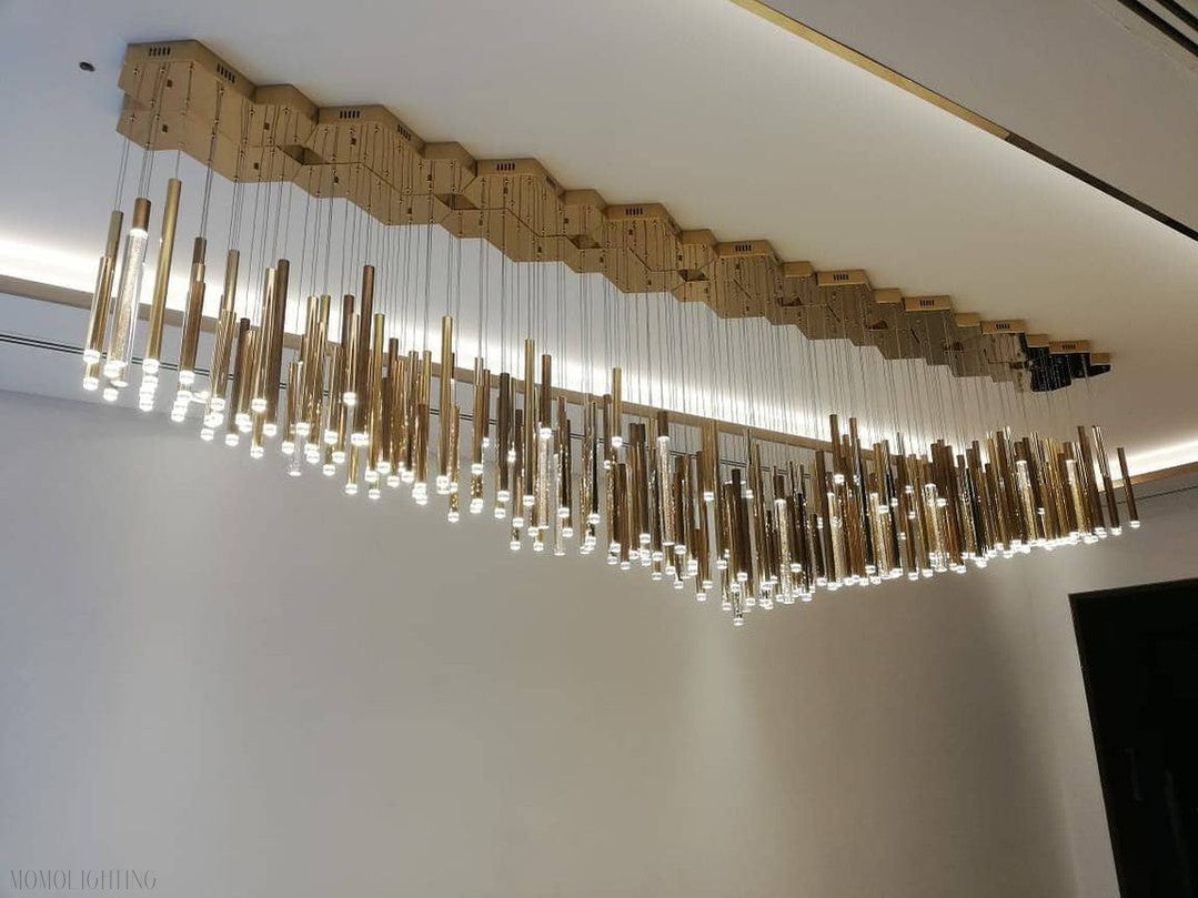 Bellini Round Two-Tone Tubular Pendant Light Chandelier-Momo Lighting