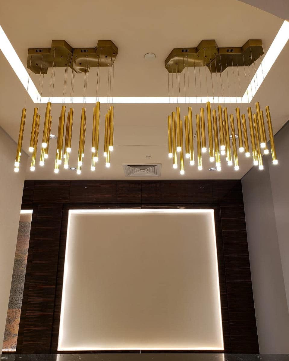 Bellini Round Two-Tone Tubular Pendant Light Chandelier-Momo Lighting