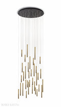 Bellini Round Two-Tone Tubular Pendant Light Chandelier-Momo Lighting