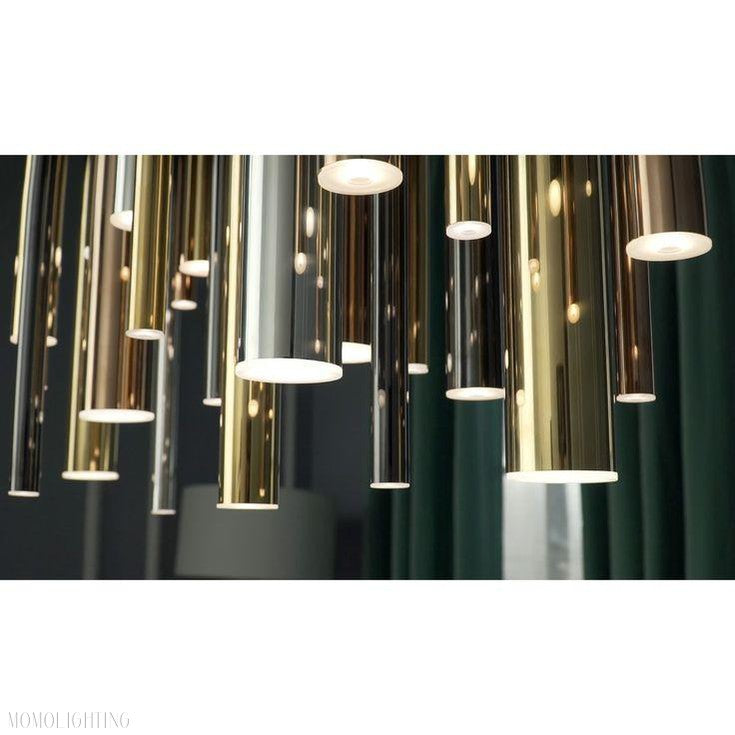 Bellini Round Two-Tone Tubular Pendant Light Chandelier-Momo Lighting