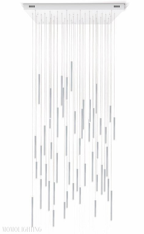 Bellini Square Tri-Tone Tubular Pendant Light Chandelier-Momo Lighting