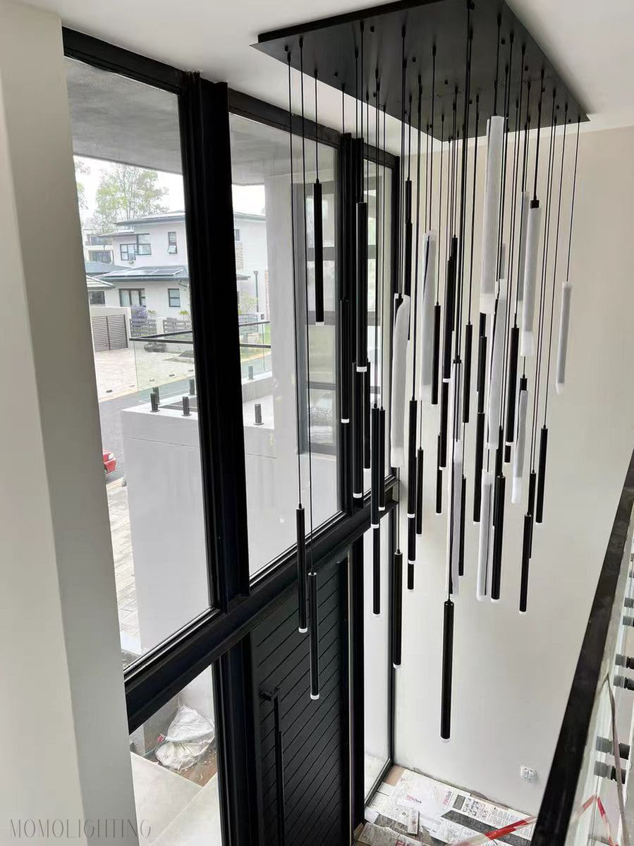 Bellini Square Tubular Pendant Light Chandelier-Momo Lighting
