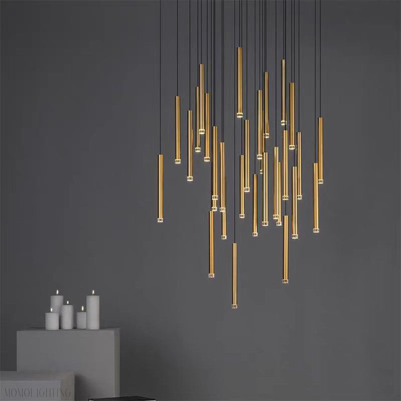 Bellini Square Tubular Pendant Light Chandelier-Momo Lighting