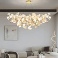 Boat-Shaped Ceramic Ginkgo Leaf Chandelier-Momo Lighting