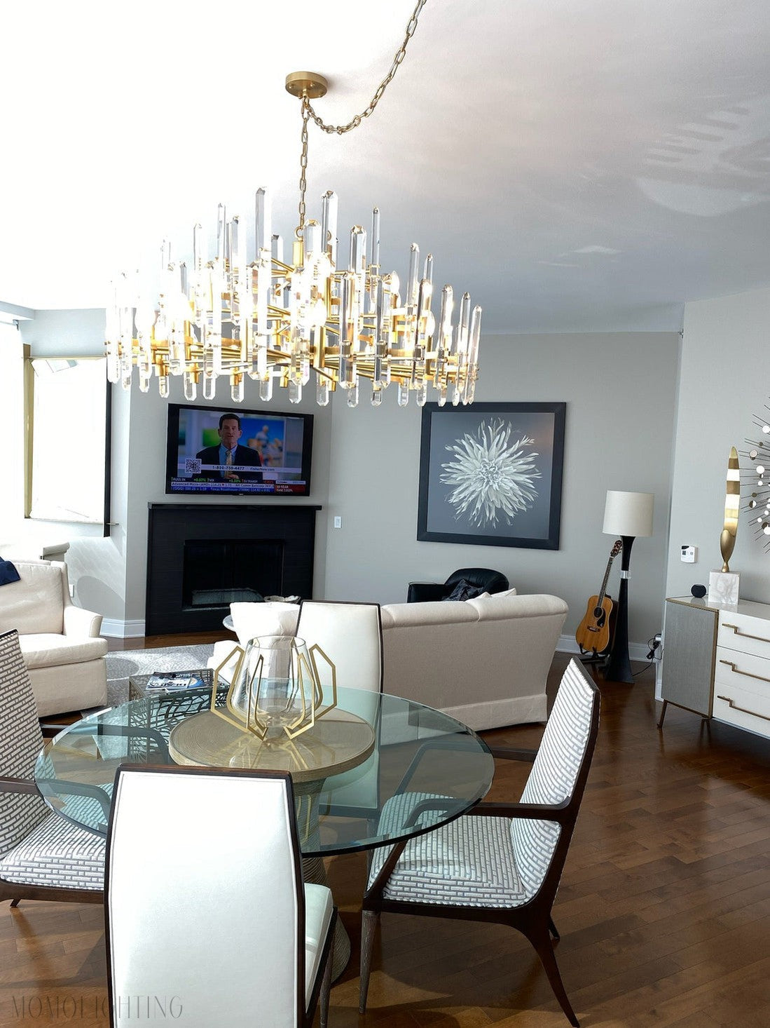 Bonnington Crystal Round Chandelier 54"(customize）-Momo Lighting