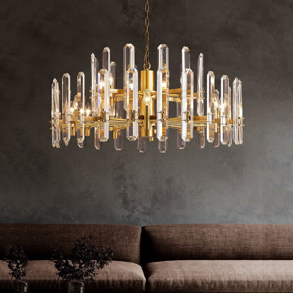 Bonnington Crystal Round Chandelier 54"(customize）-Momo Lighting