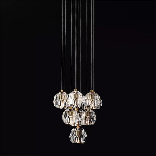 Boule Crystal Ball Cluster Chandelier 14"