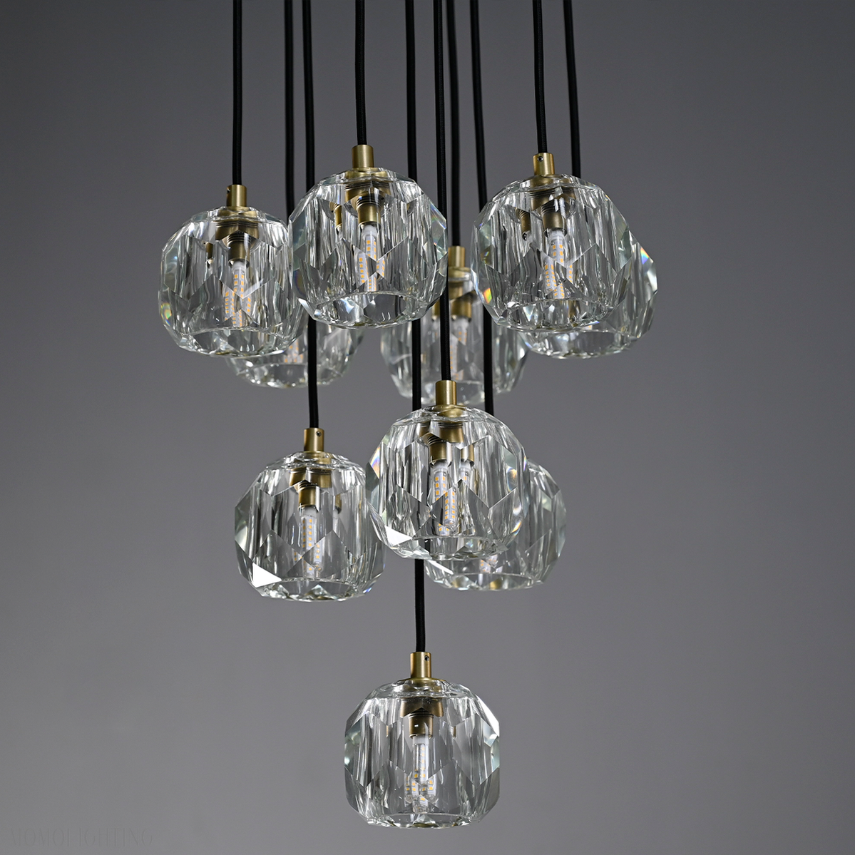 Boule Crystal Ball Cluster Chandelier 14"