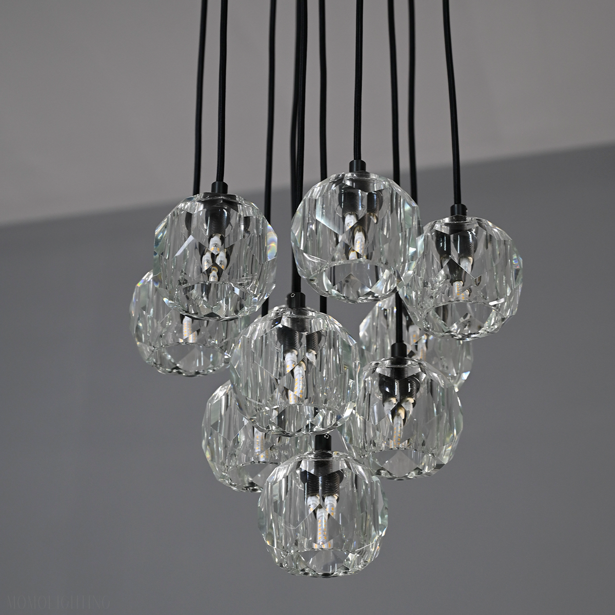 Boule Crystal Ball Cluster Chandelier 14"