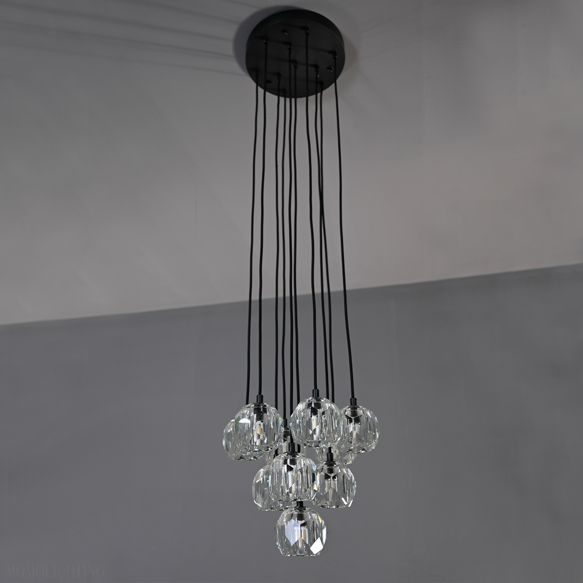 Boule Crystal Ball Cluster Chandelier 14"