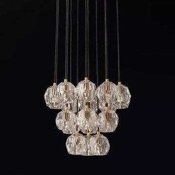 Boule Crystal Ball Cluster Chandelier 19"