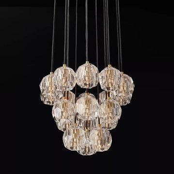 Boule Crystal Ball Cluster Chandelier 19"