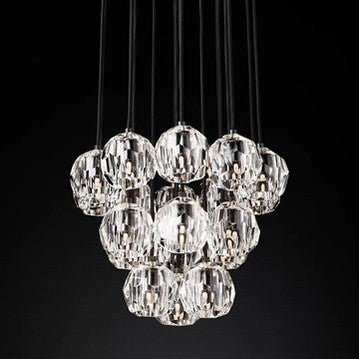 Boule Crystal Ball Cluster Chandelier 19"