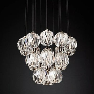 Boule Crystal Ball Cluster Chandelier 19"