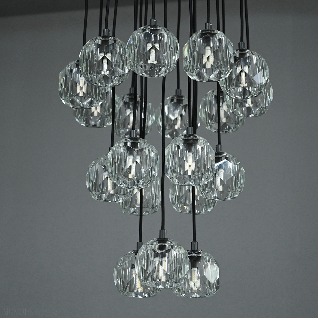 Boule Crystal Ball Cluster Chandelier 19"-Momo Lighting