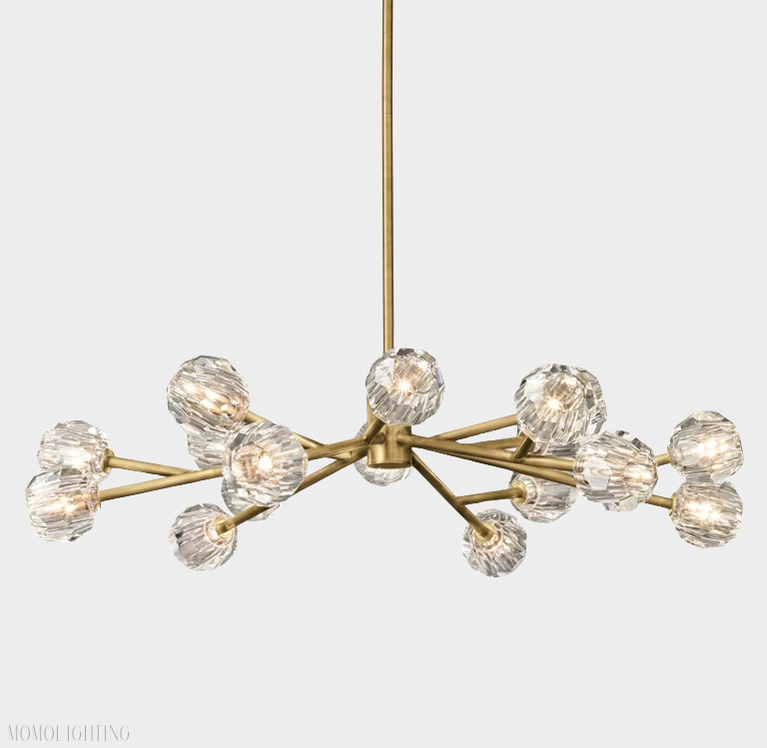 Boule Crystal Ball Round Chandelier 48"-Momo Lighting