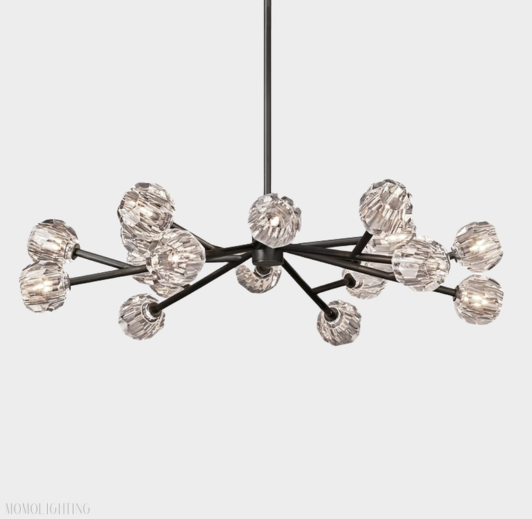 Boule Crystal Ball Round Chandelier 48"-Momo Lighting