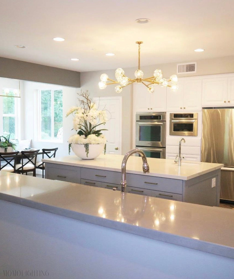 Boule Crystal Ball Round Chandelier 48"-Momo Lighting