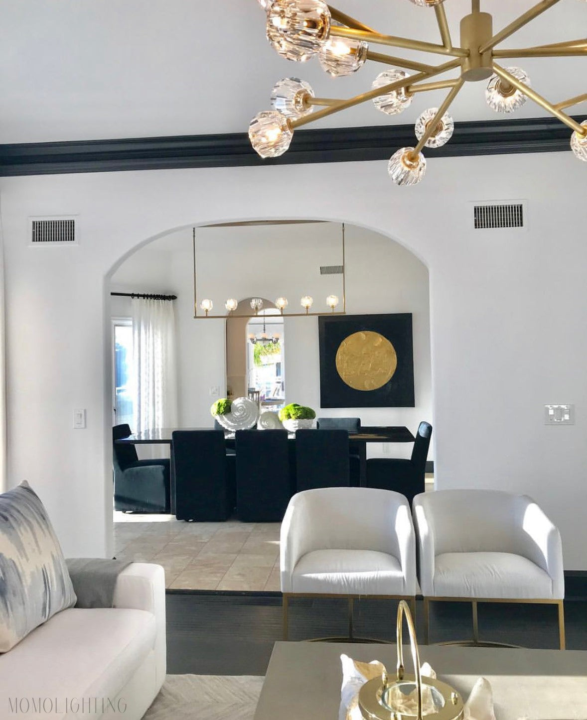 Boule Crystal Ball Round Chandelier 48"-Momo Lighting