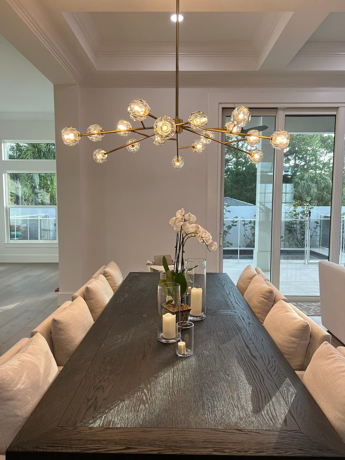 Boule Crystal Ball Round Chandelier 60"-Momo Lighting