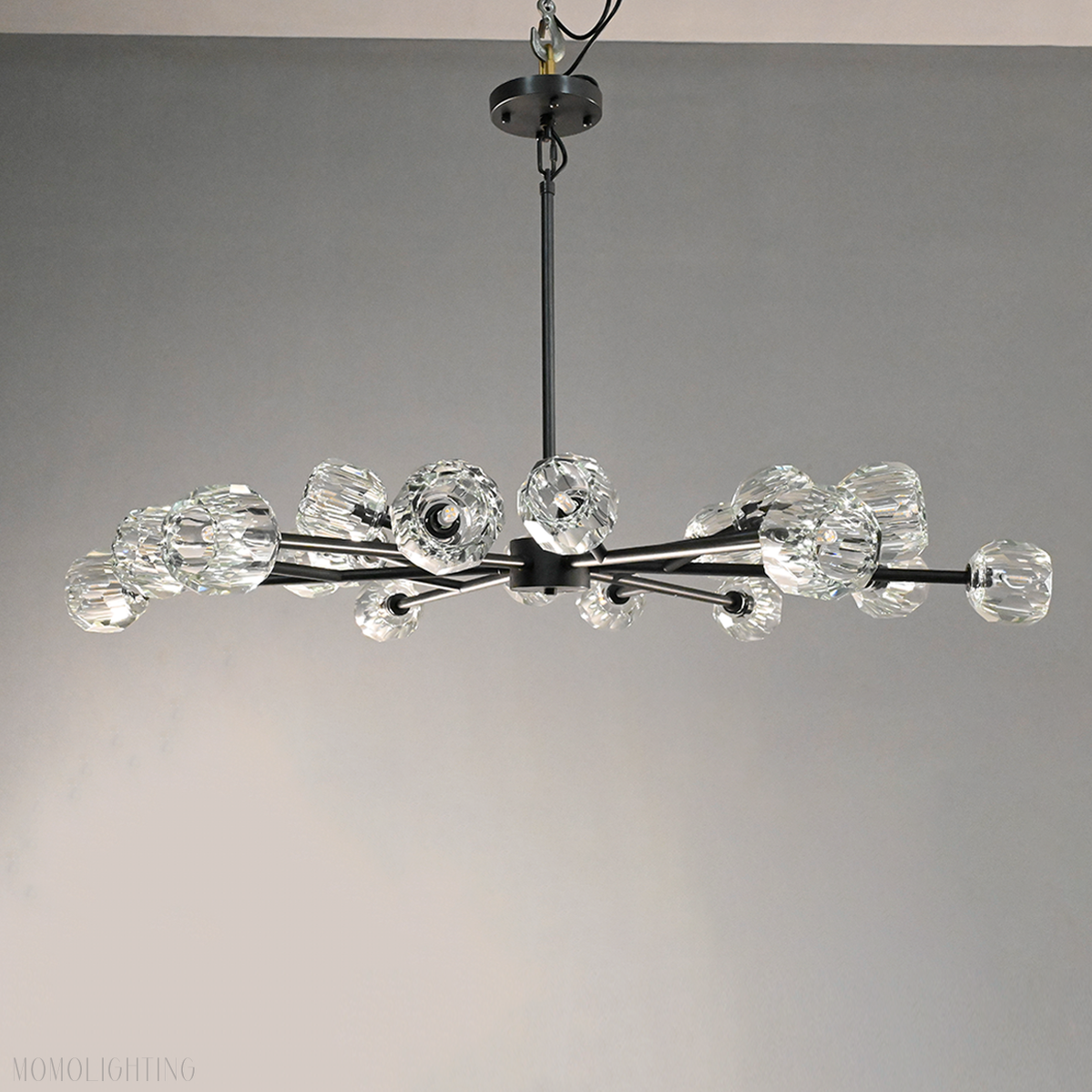 Boule Crystal Ball Round Chandelier 60"-Momo Lighting