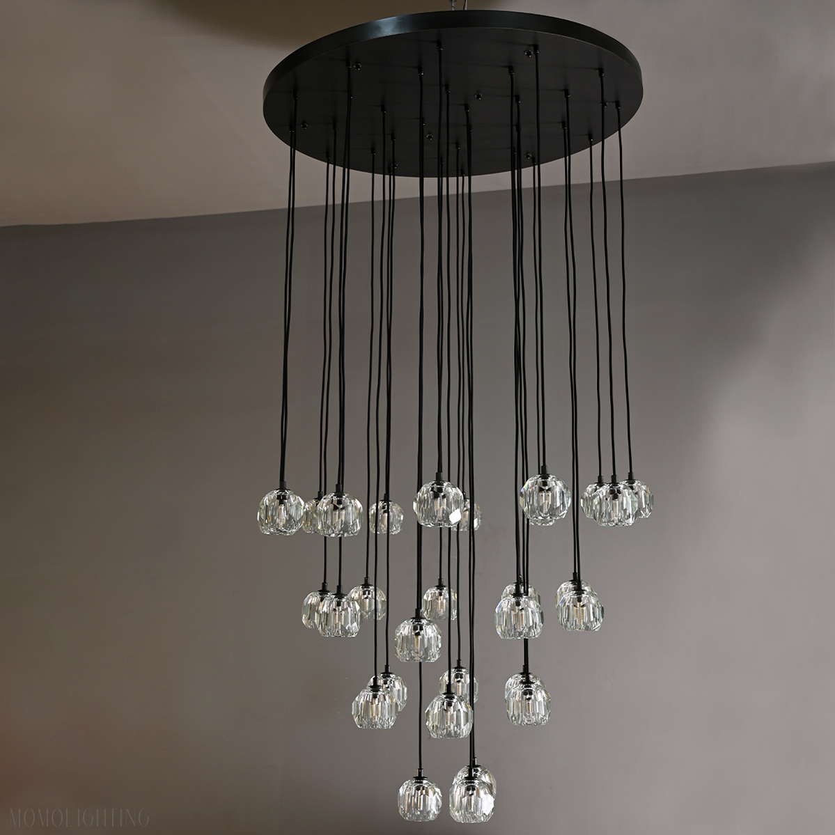 Boule Crystal Round Cluster Chandelier 30"