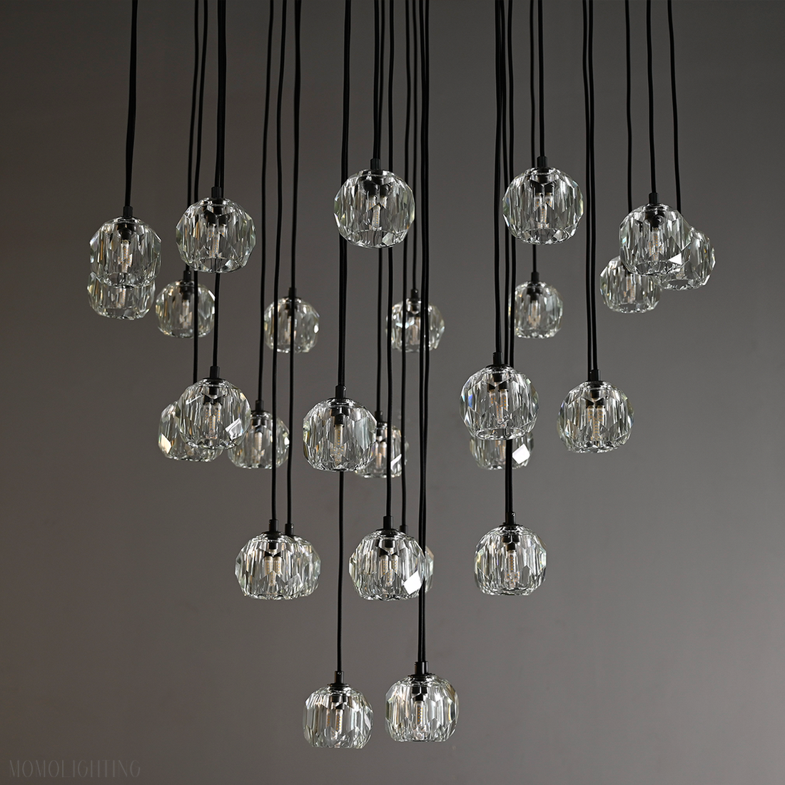 Boule Crystal Round Cluster Chandelier 30"