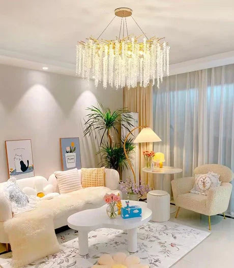 Branch Style Ceiling Light Crystal icicle Chandelier For Dining Table for Modern Home-Momo Lighting