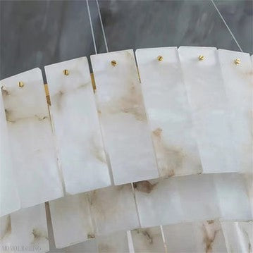 Brendra Alabaster 2-Tier Round Chandelier-Momo Lighting