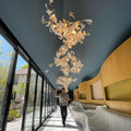 Bustling Ceramic Ginkgo Leaf Chandelier-Momo Lighting