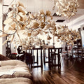 Bustling Ceramic Ginkgo Leaf Chandelier-Momo Lighting