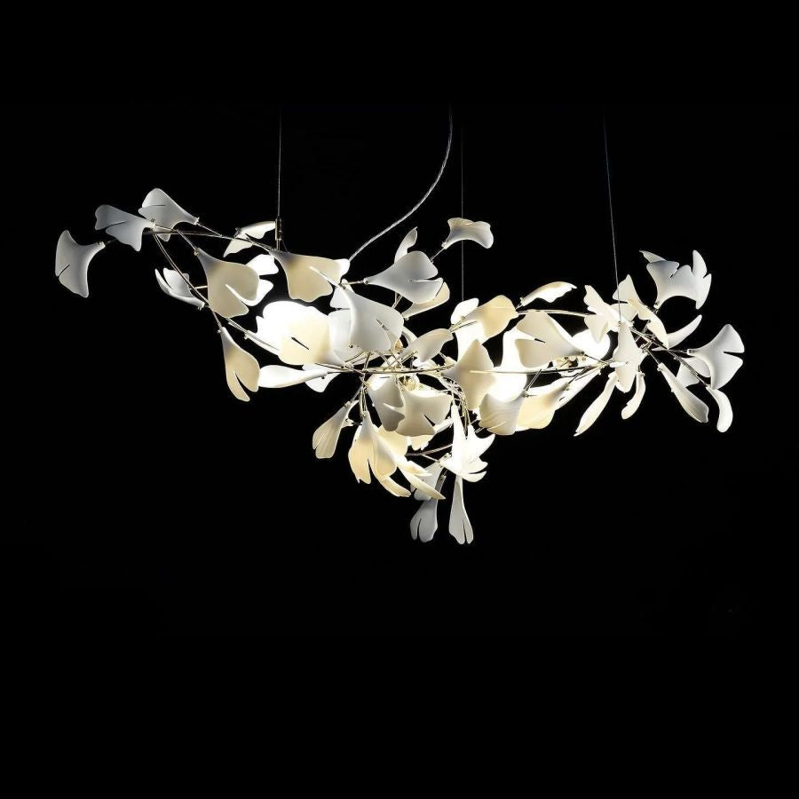 Bustling Ceramic Ginkgo Leaf Chandelier-Momo Lighting