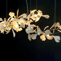 Bustling Ceramic Ginkgo Leaf Chandelier-Momo Lighting