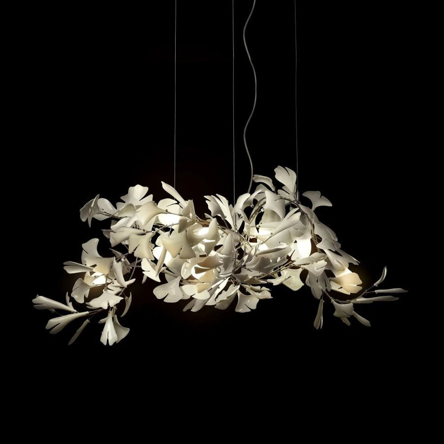 Bustling Ceramic Ginkgo Leaf Chandelier-Momo Lighting