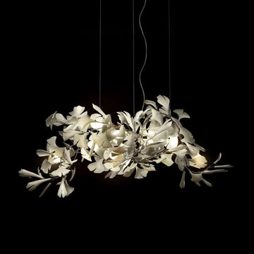 Bustling Ceramic Ginkgo Leaf Chandelier-Momo Lighting