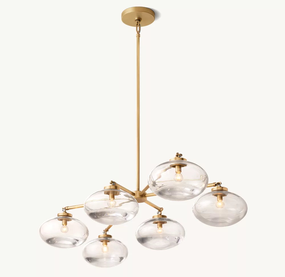 Cabrete Clear Glass Mobile Linear Chandelier 60'' 72''-Momo Lighting