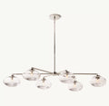 Cabrete Clear Glass Mobile Linear Chandelier 60'' 72''-Momo Lighting