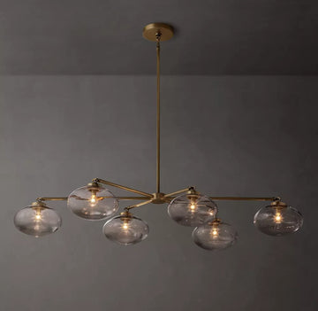 Cabrete Clear Glass Mobile Linear Chandelier 60'' 72''-Momo Lighting