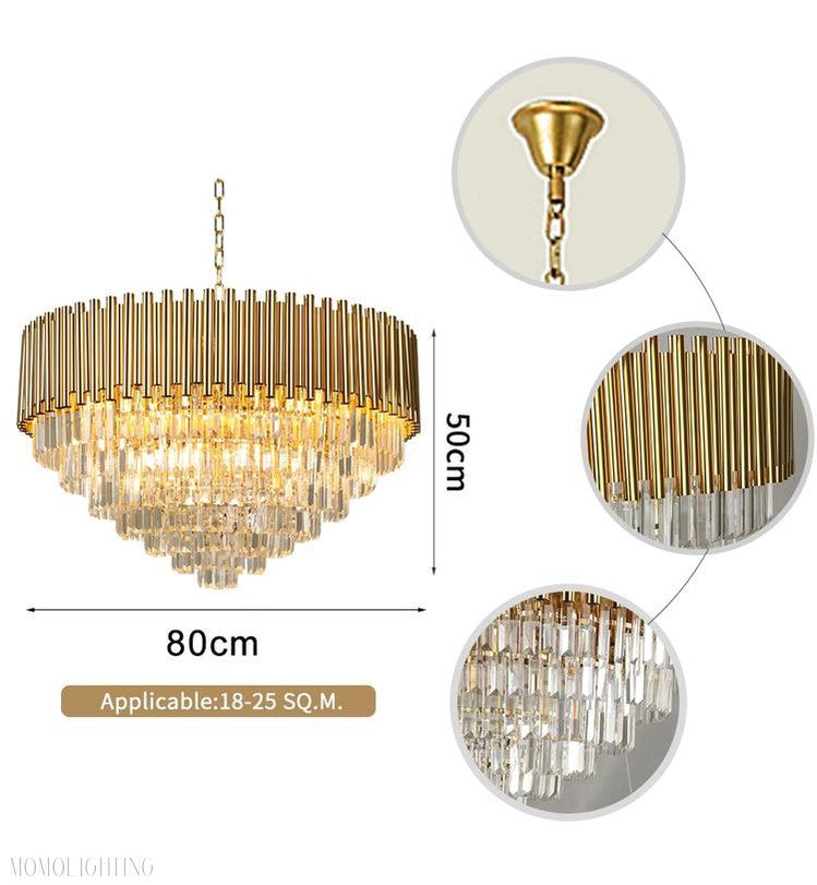 Callistenes Clear Crystal Chandelier-Momo Lighting