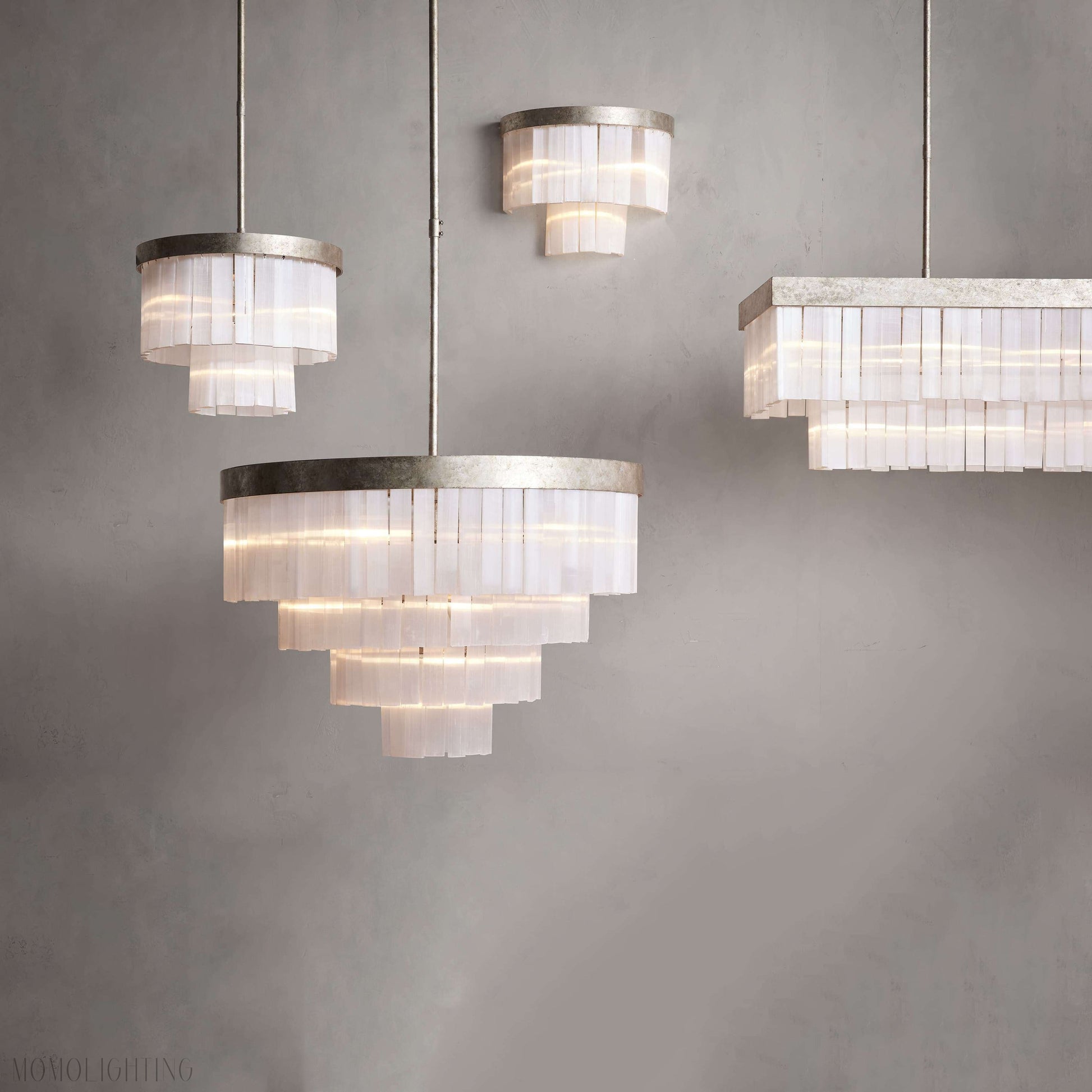 Cameron Luxury 4 Tier Selenite Chandelier-Momo Lighting