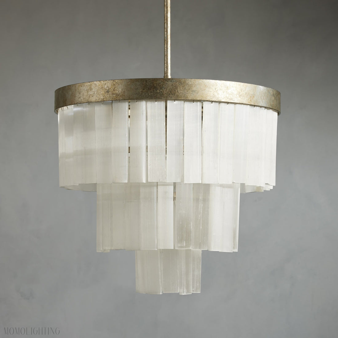 Cameron Luxury Selenite 3 Tier Round Chandelier-Momo Lighting