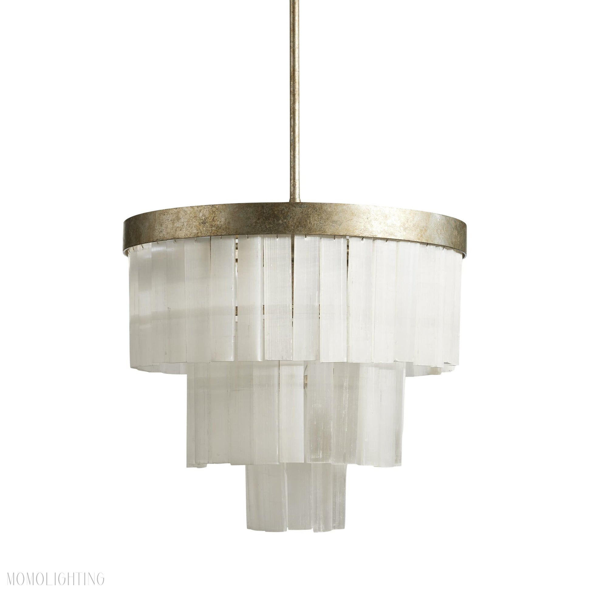 Cameron Luxury Selenite 3 Tier Round Chandelier-Momo Lighting