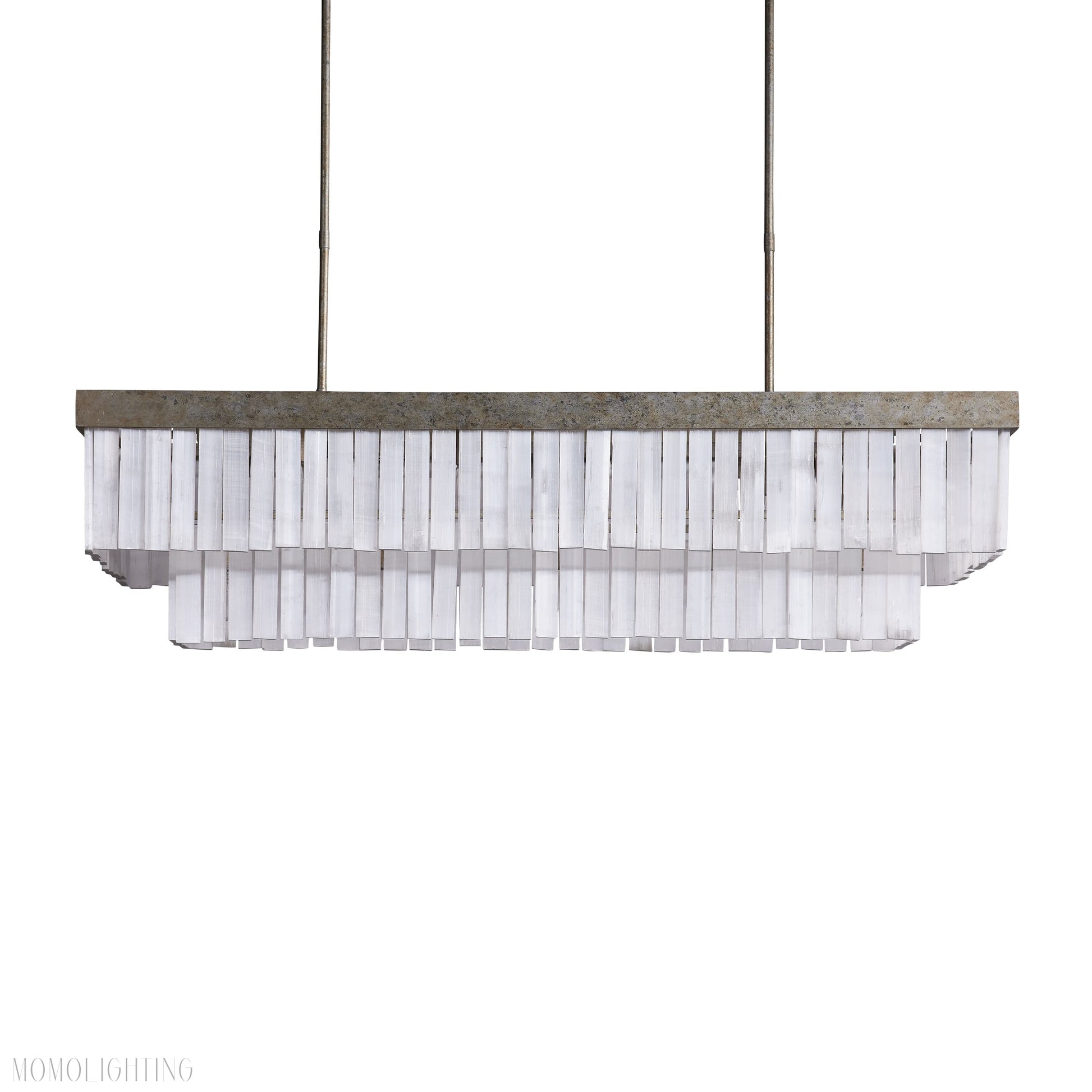 Cameron Luxury Selenite Linear Chandelier 49'' 59''-Momo Lighting
