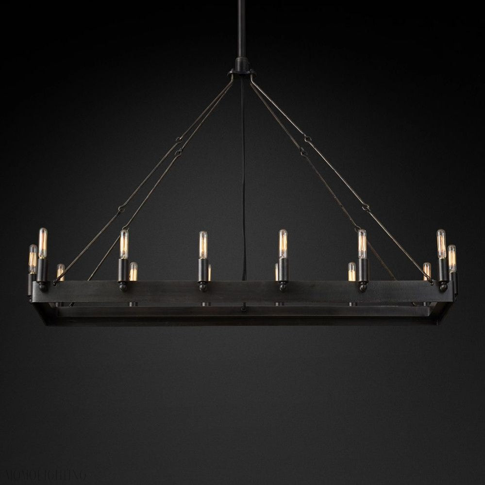 Camino Vintage Filament Rectangle Chandelier-Momo Lighting