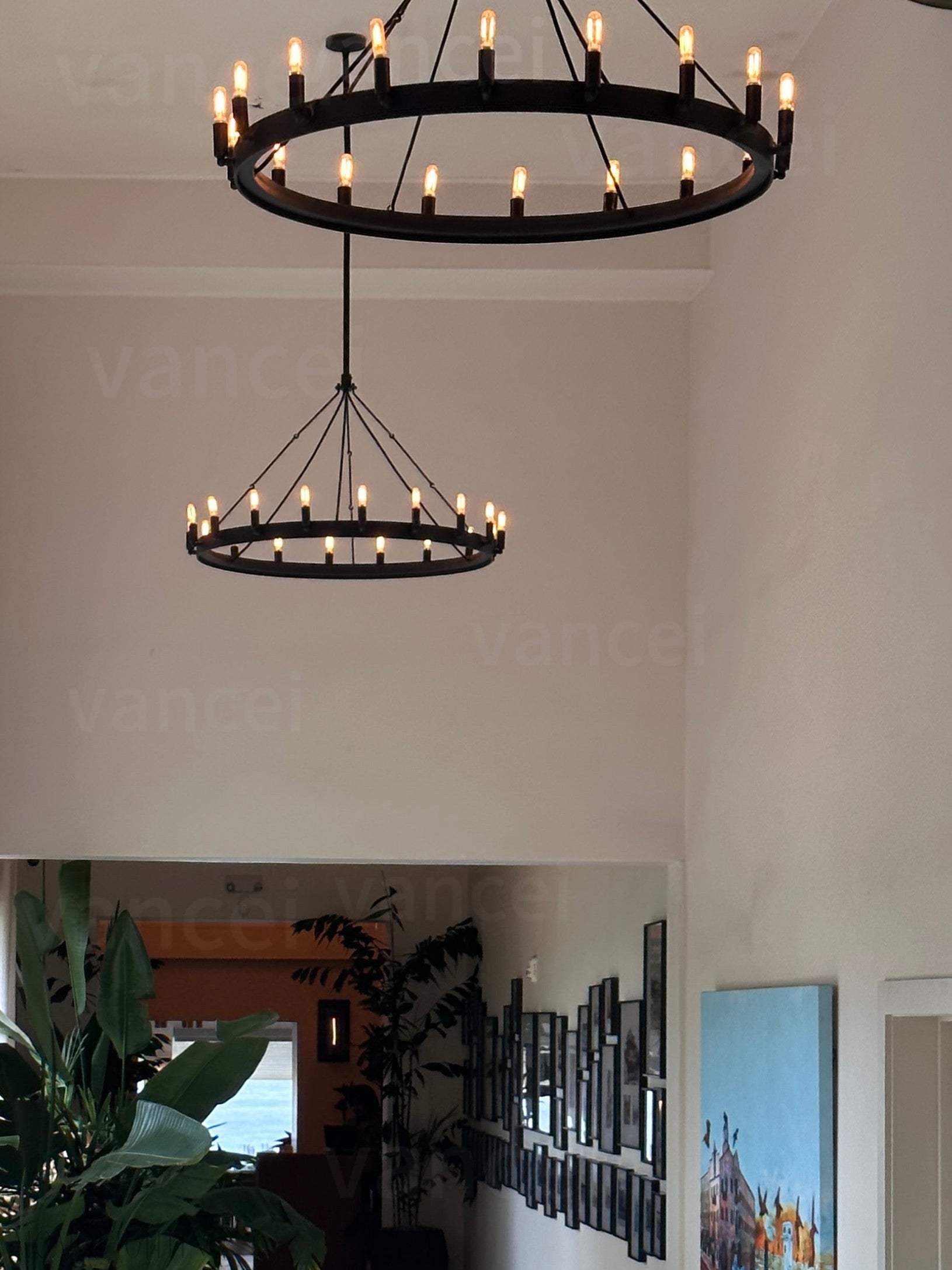 Camino Vintage Filament Round Chandelier-Momo Lighting