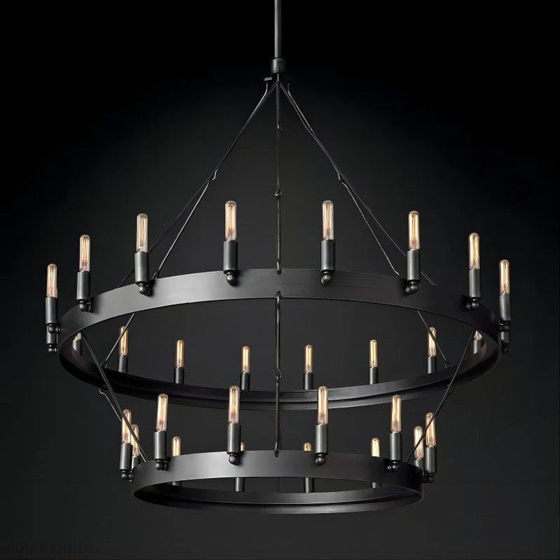 Camino Vintage Filament Two-Tier Round Chandelier