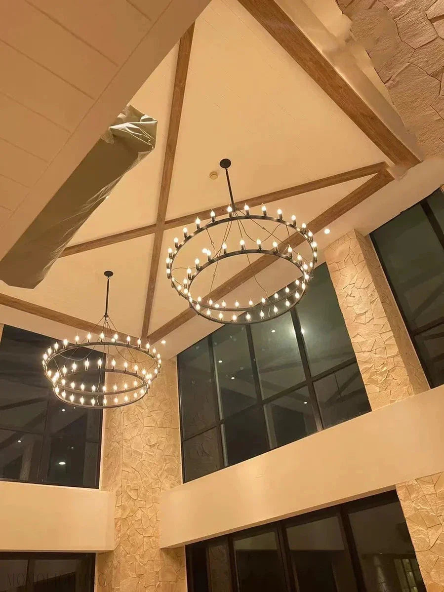 Camino Vintage Filament Two-Tier Round Chandelier-Momo Lighting