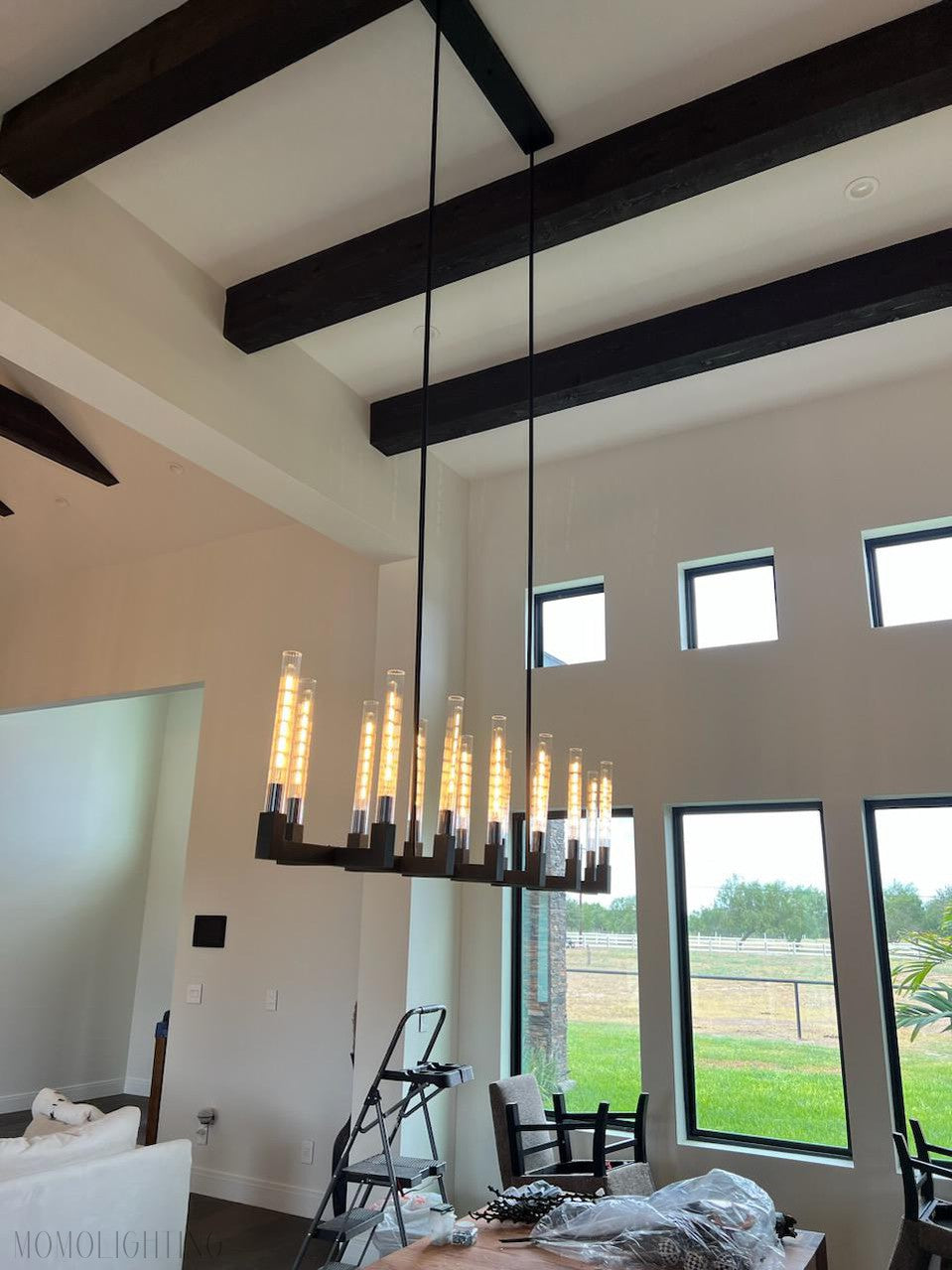 Candlestick Linear Chandelier 55"-Momo Lighting