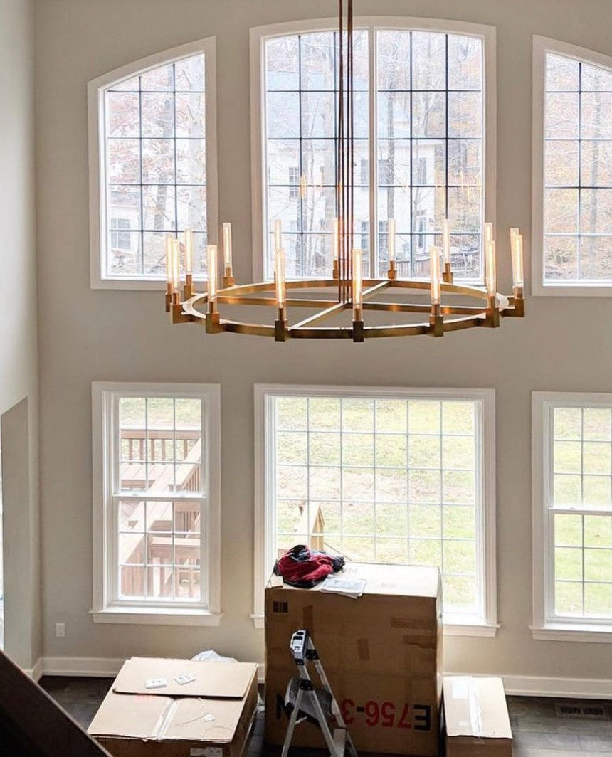 Candlestick Round Chandelier 48"-Momo Lighting