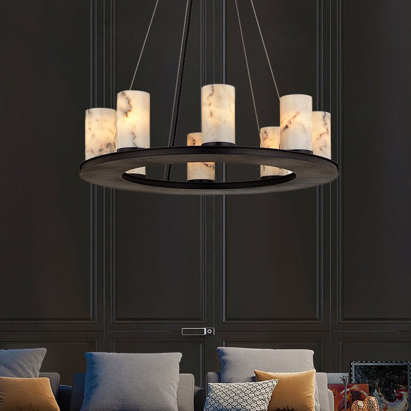 Centrum Alabaster Round Chandelier-Momo Lighting